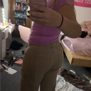 American Eagle Outfitters Beige Straight Leg Cargo Pants